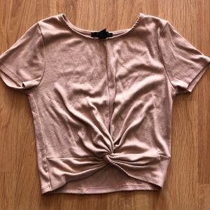 Tan cropped forever 21 tee